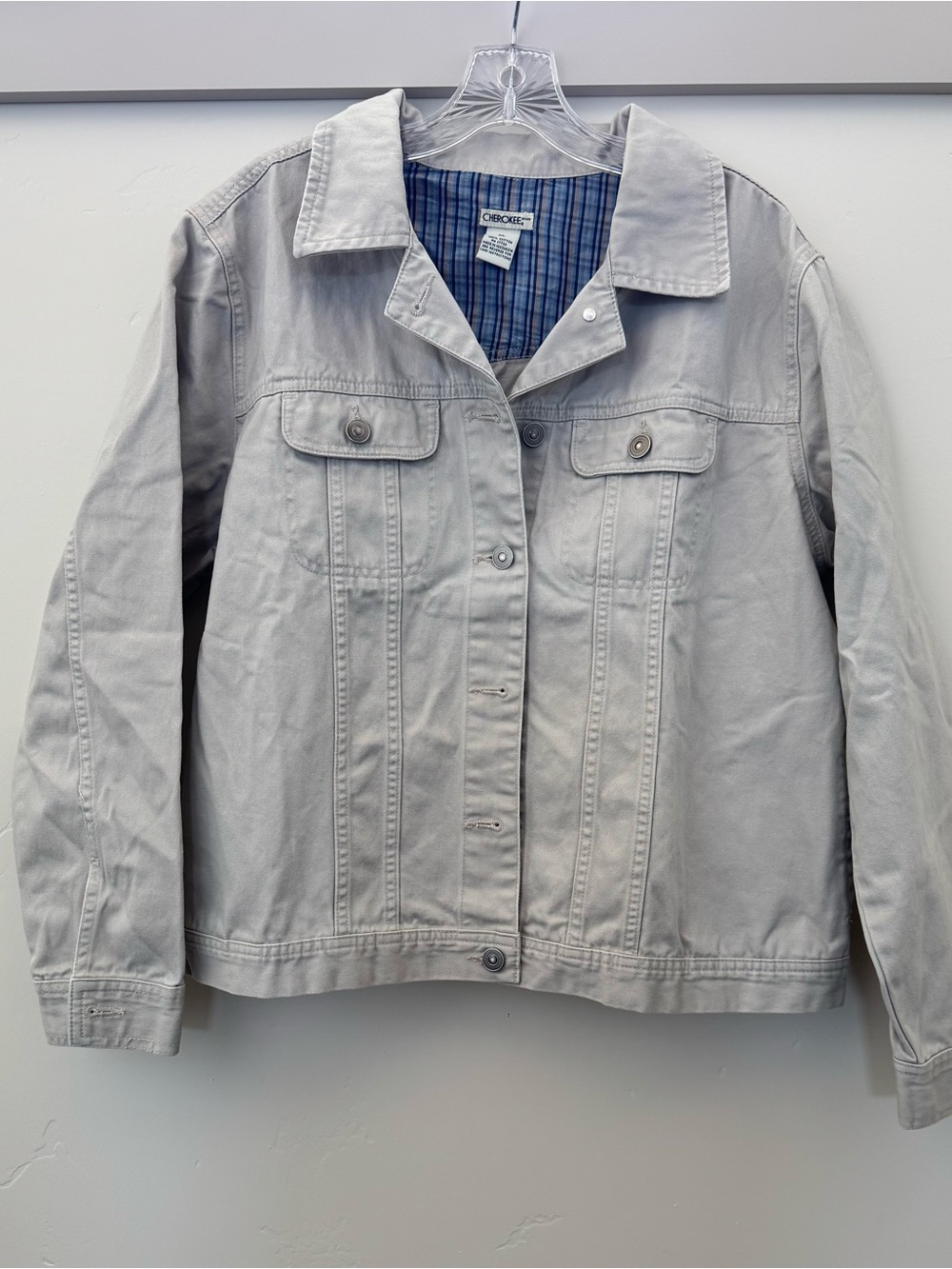 Cherokee Tan - Beige Women's  Cotton Jean Jacket, Comfortable